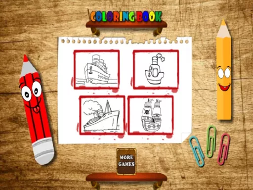 Back To School Coloring Book Boat