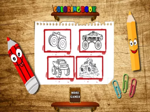 Back To School Coloring Book Monster Truck