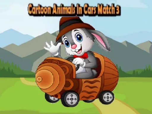 Cartoon Animals In Cars Match 3